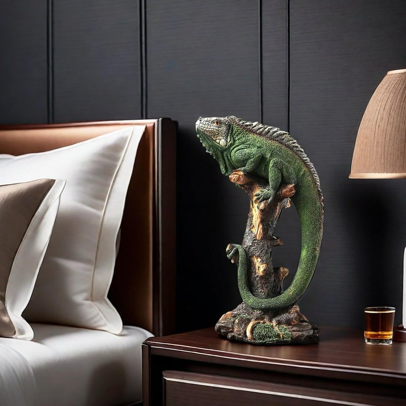 SHTWX 14 Inch Lizard Statue Resin Sculpture Decor Figurines for Home Decor Accents, Living Room Bedroom Office Decoration - Animal Sculptures Collection for Lizard Lovers - Image 2